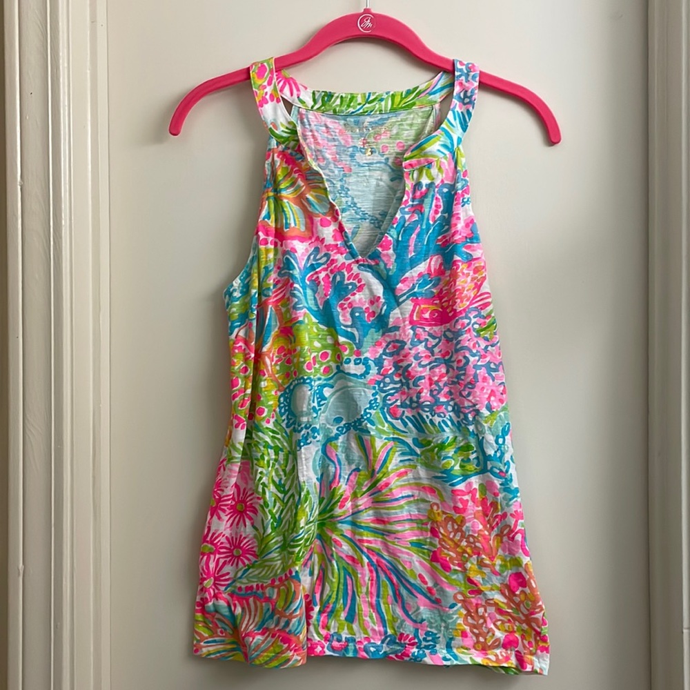 Lilly Pulitzer Arya tank in Lovers Coral Cotton size medium